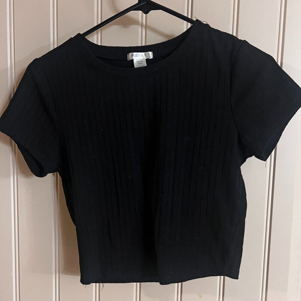 Ribbed Medium Junior crop fitted shirt